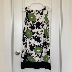 Alyx black, white, and green floral business causal dress